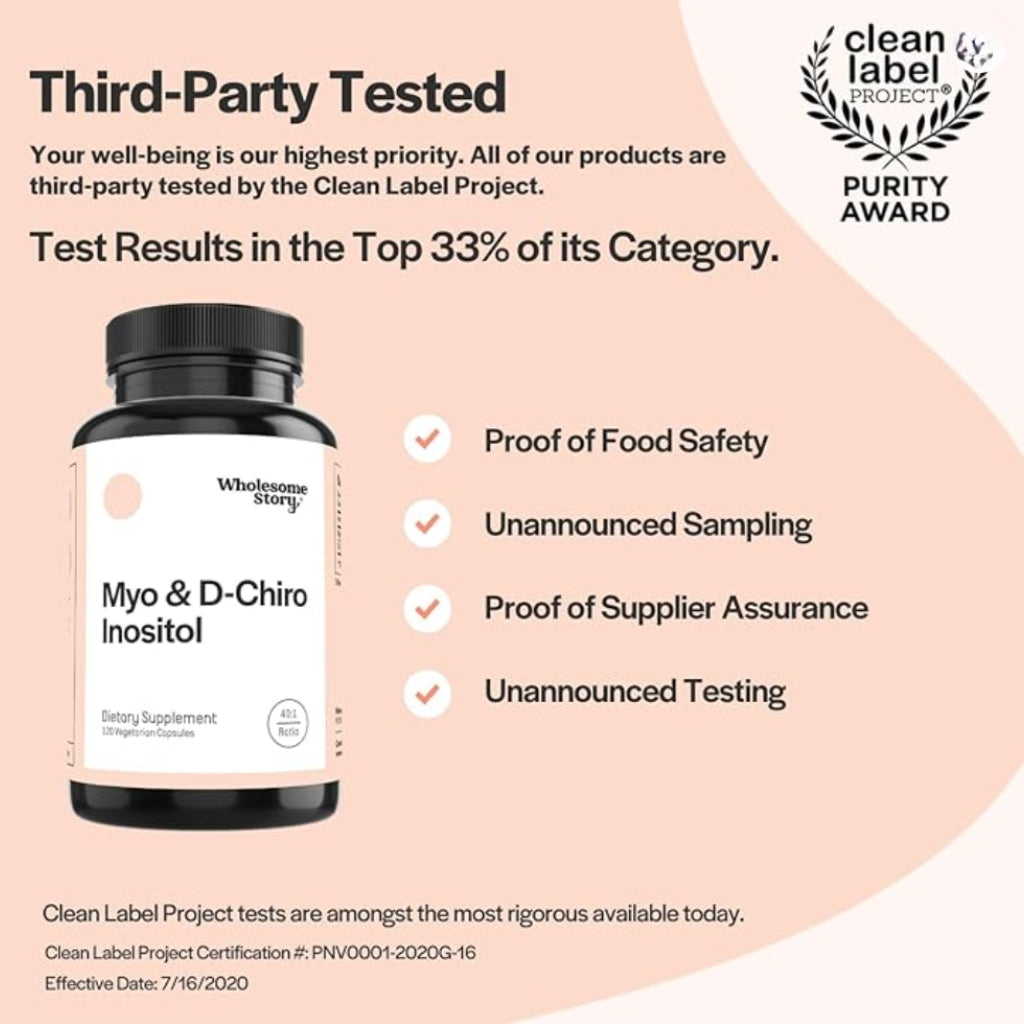 Suplemento de Inositol, Myo-Inositol & D-Chiro Inositol Wholesome Story