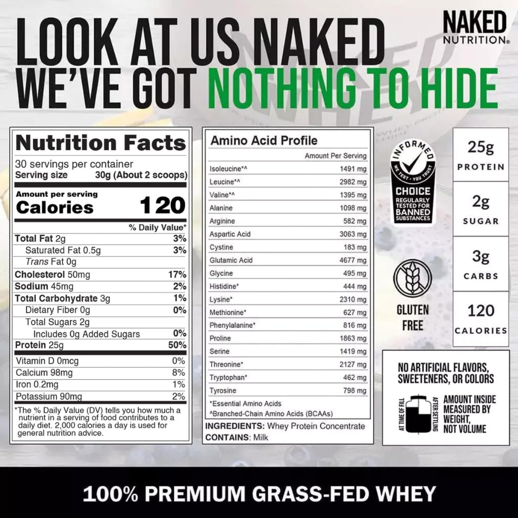 Proteína Animal en Polvo Desnaturalizada Naked Whey 907gr