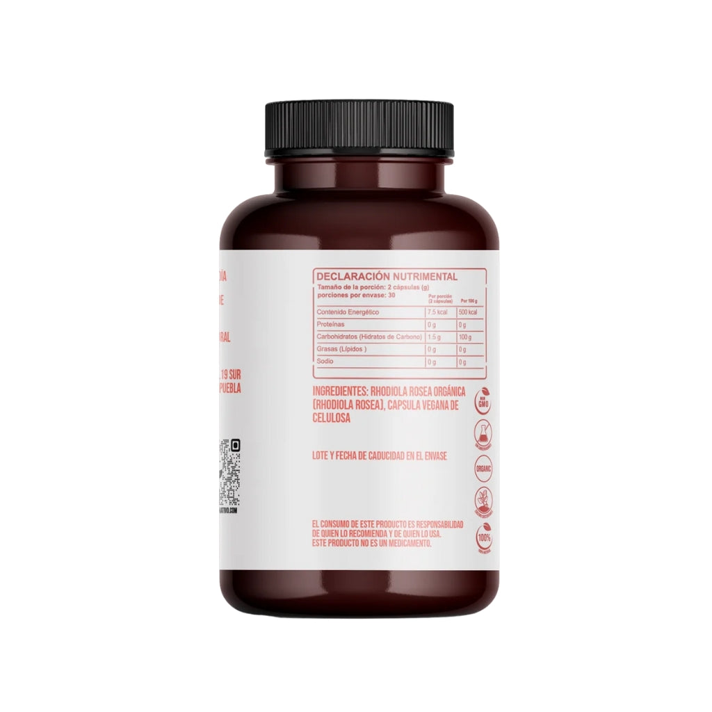 Rhodiola Rosea Orgánica en Cápsulas Origen Nativo
