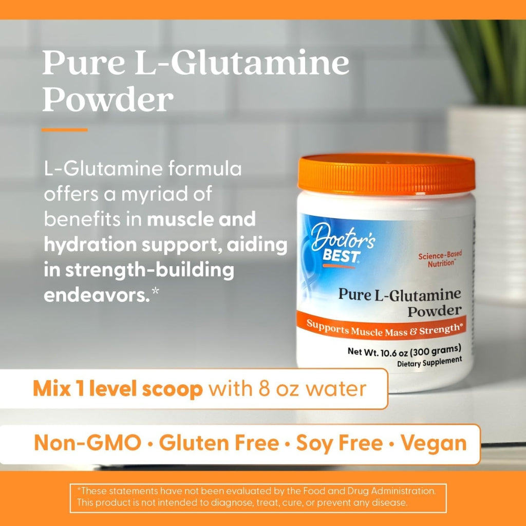 Polvo L-Glutamina Aminoácido Ajipure Doctor's Best