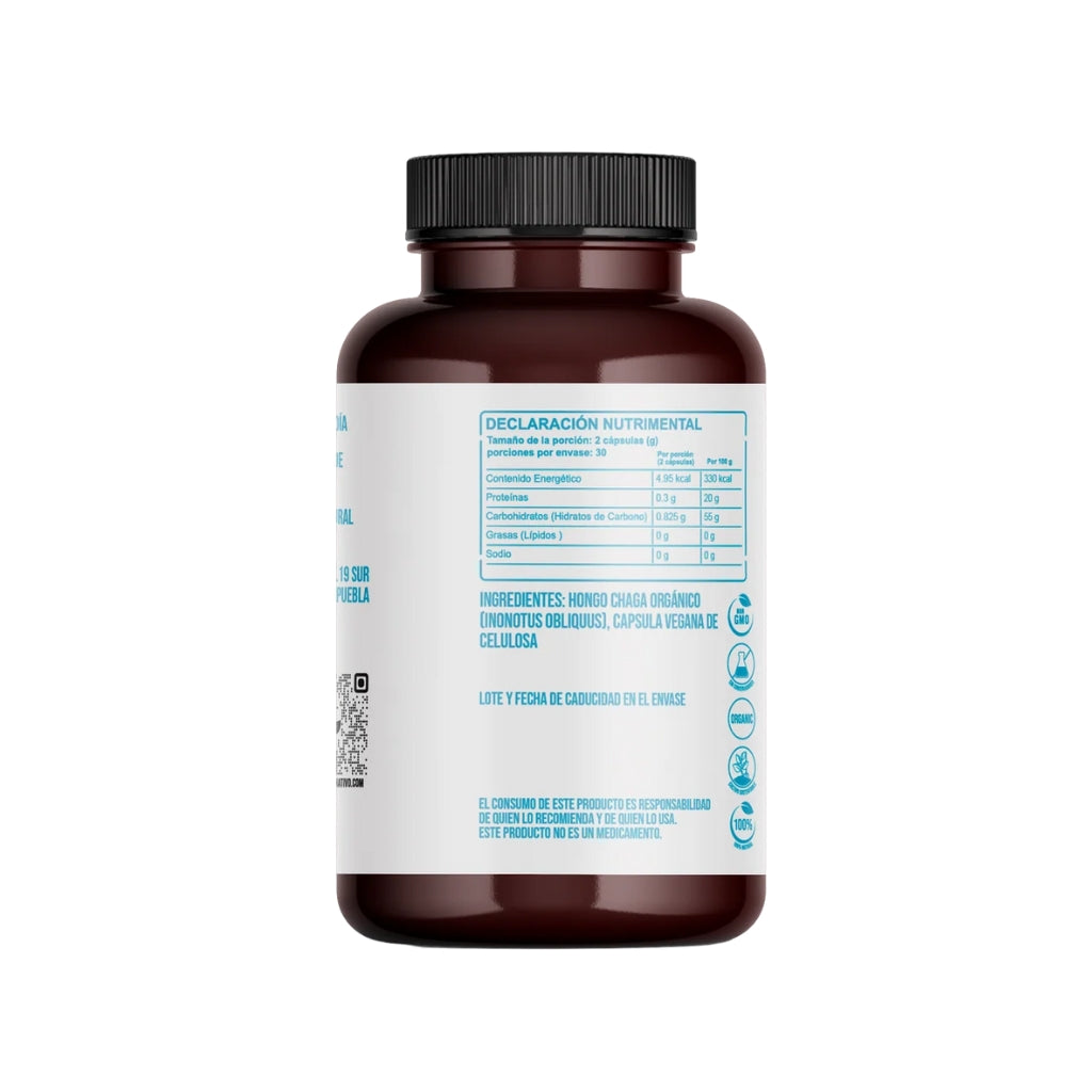 Chaga Orgánico en Cápsulas Origen Nativo