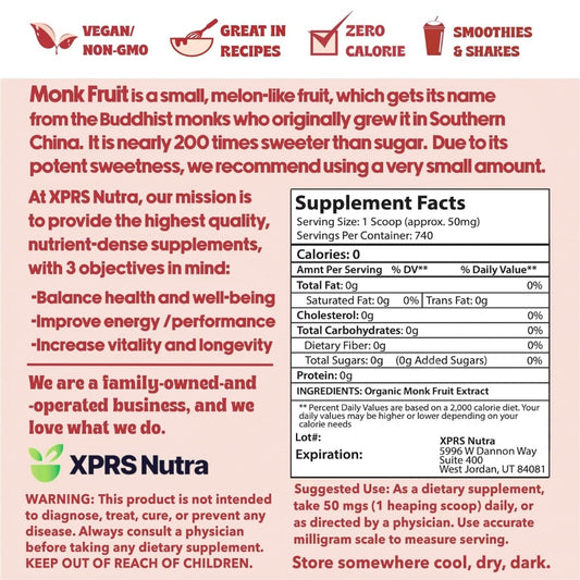 Polvo de extracto de fruta de monje