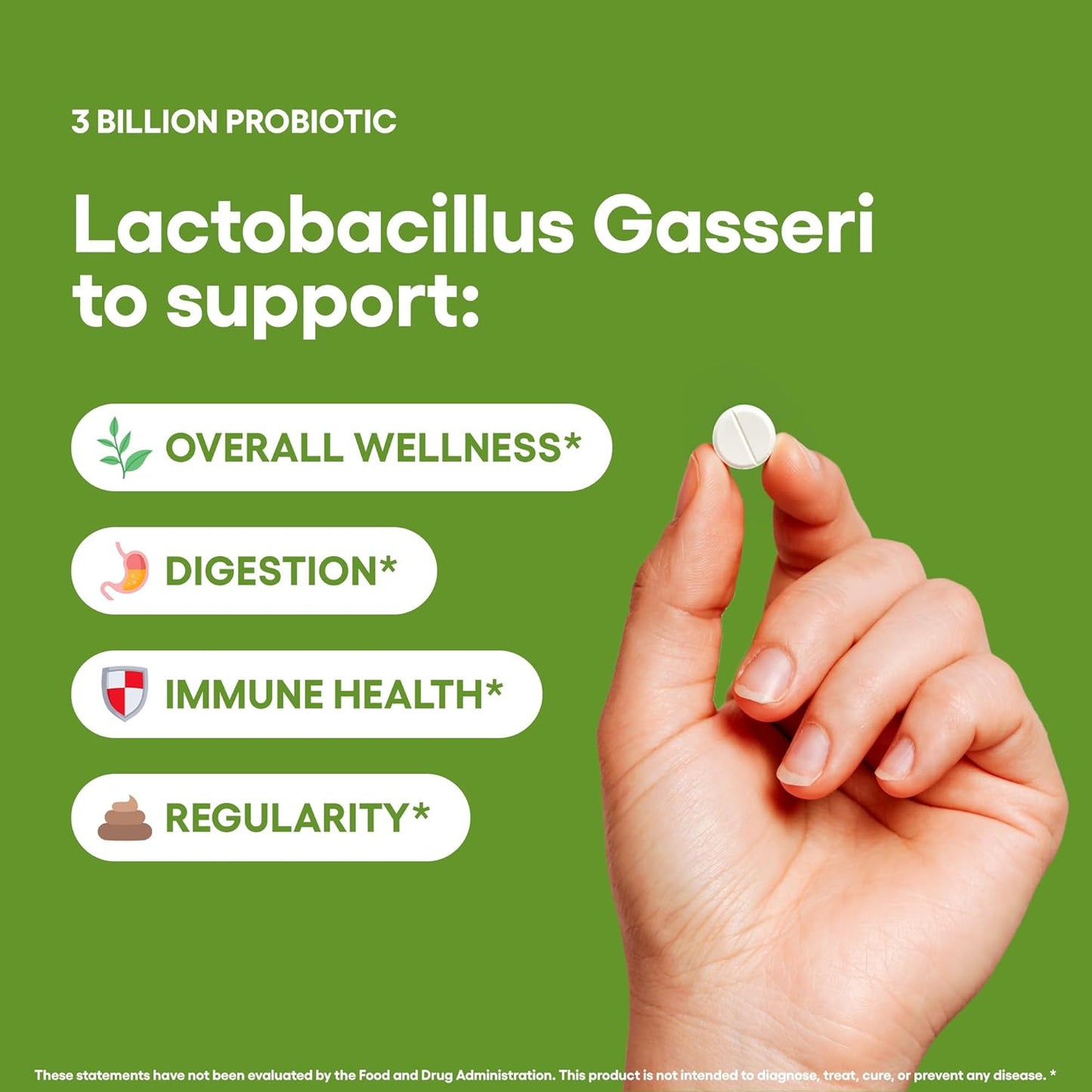 Probiótico Lactobacillus Gasseri 3 Billones en cápsulas, suplemento para digestión y control de peso, con probióticos naturales.