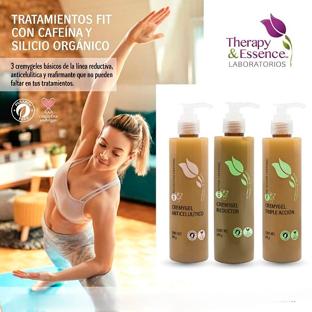 Cremygel anticelulítico natural Nutribodymx con cola de caballo, romero, y centella asiática para reducir la piel de naranja.