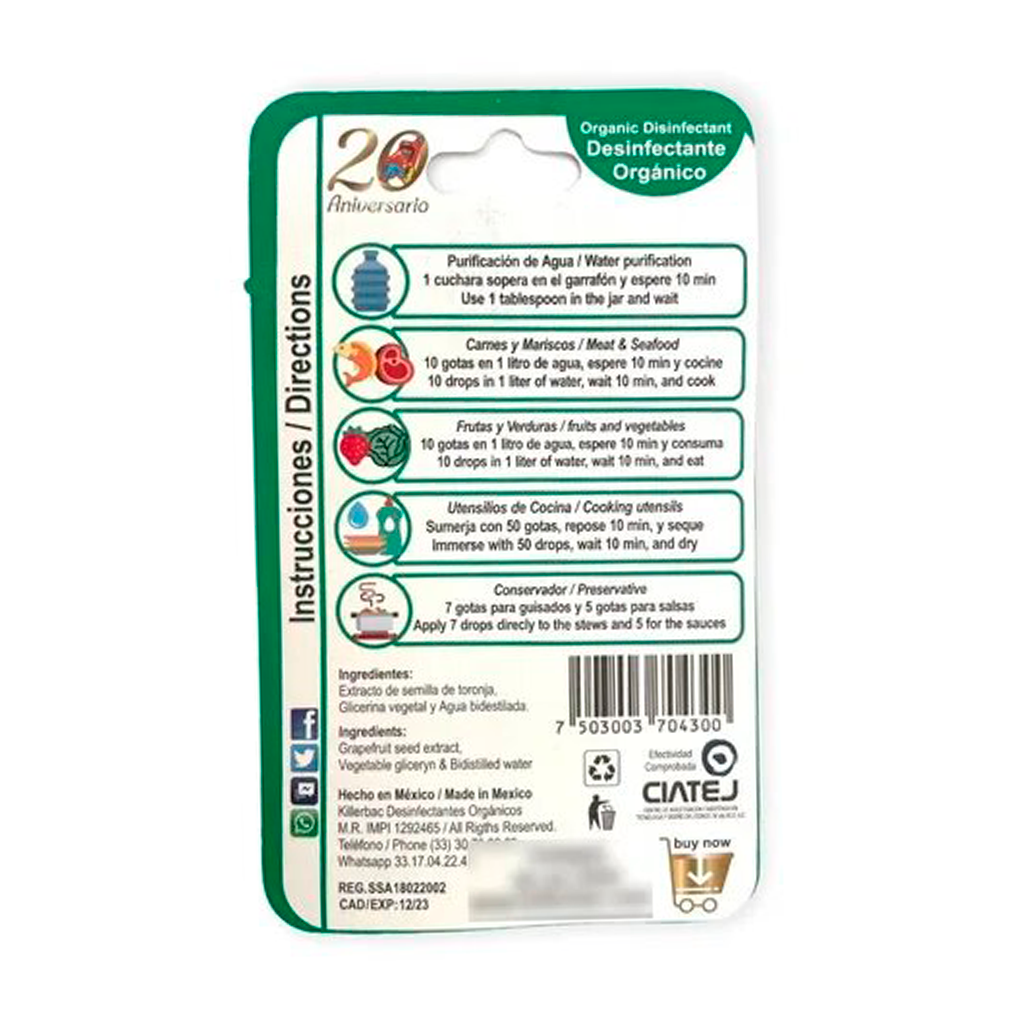 Desinfectante orgánico libre de yodo, solución antiséptica natural, producto de limpieza sin químicos.