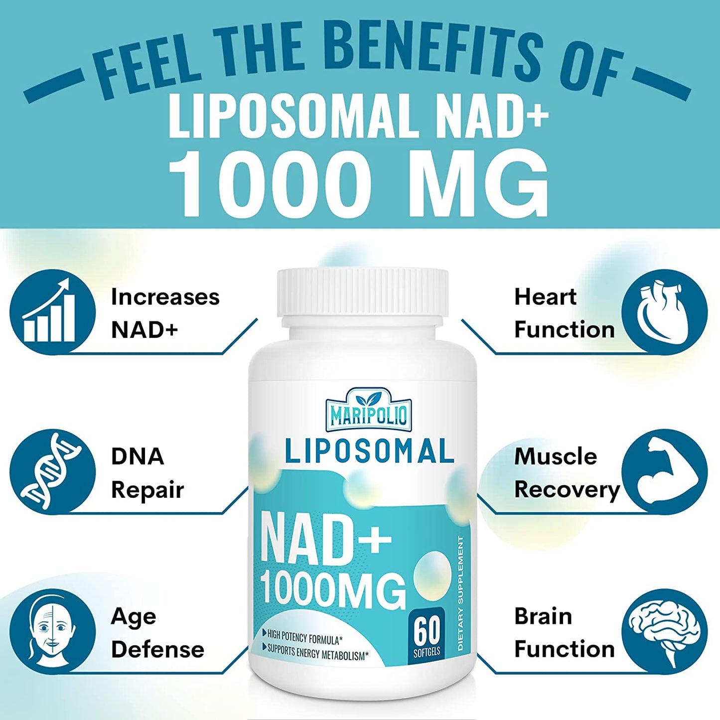 Suplemento Liposomal NAD+ 1000 mg Maripolio