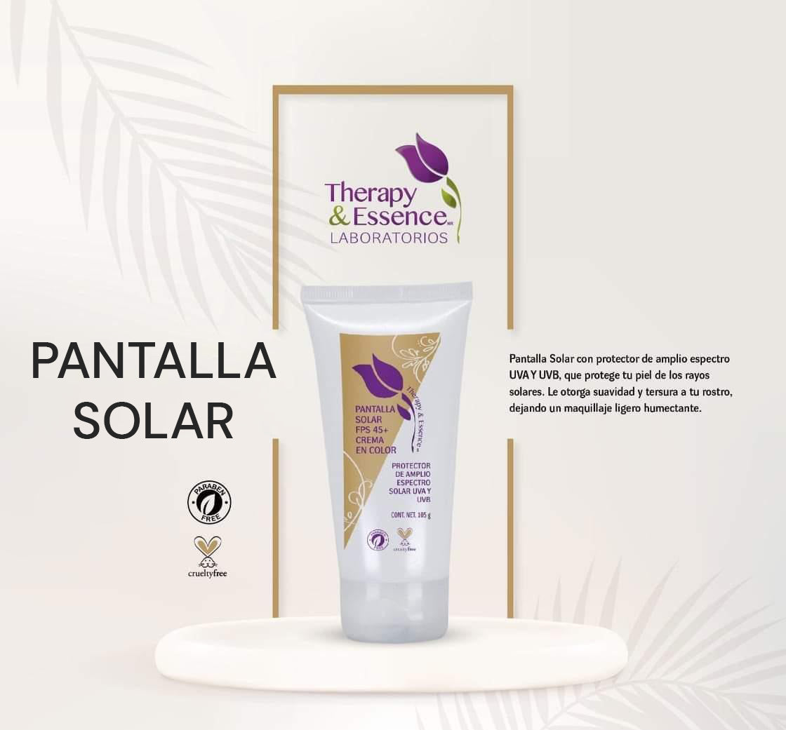 Pantalla Solar de amplio espectro UVA/UVB/Luz Azul, hidratante, con efecto de maquillaje ligero, sin sensación grasa, amigable con arrecifes de coral.