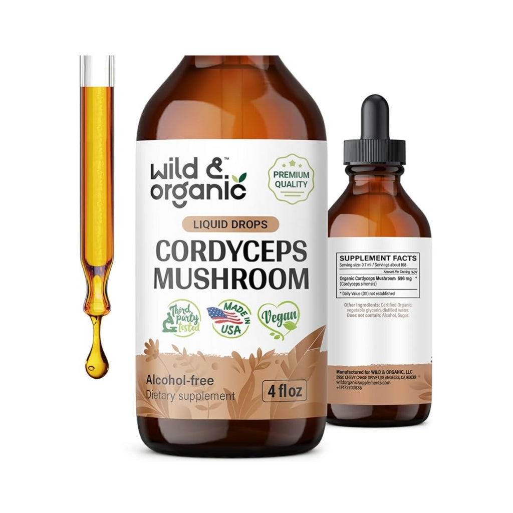 Extracto líquido de Cordyceps Sinensis para apoyo inmunológico y energético Wild&Organic