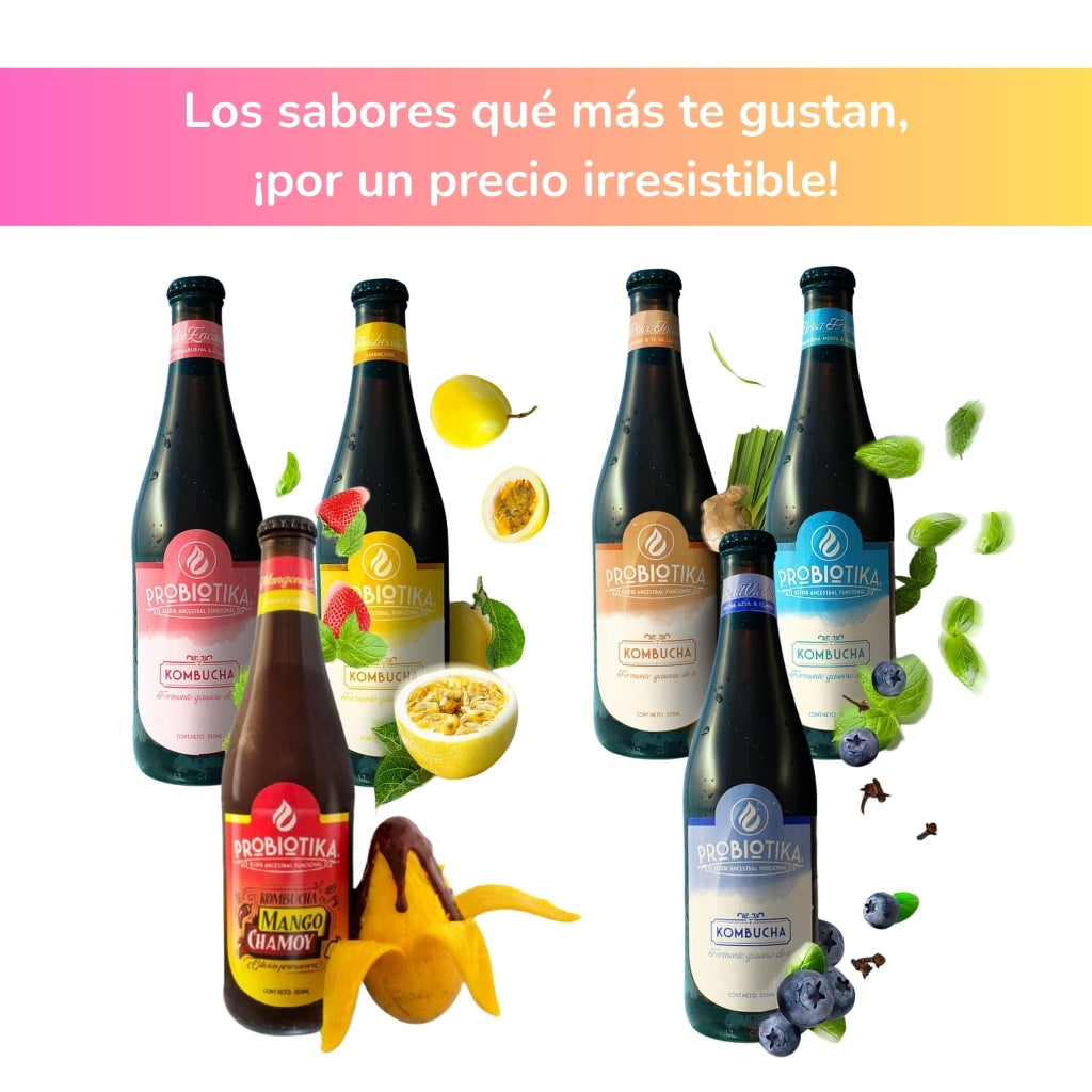 Kombucha PROBIOTIKA 12 Pack - Sabores Surtidos