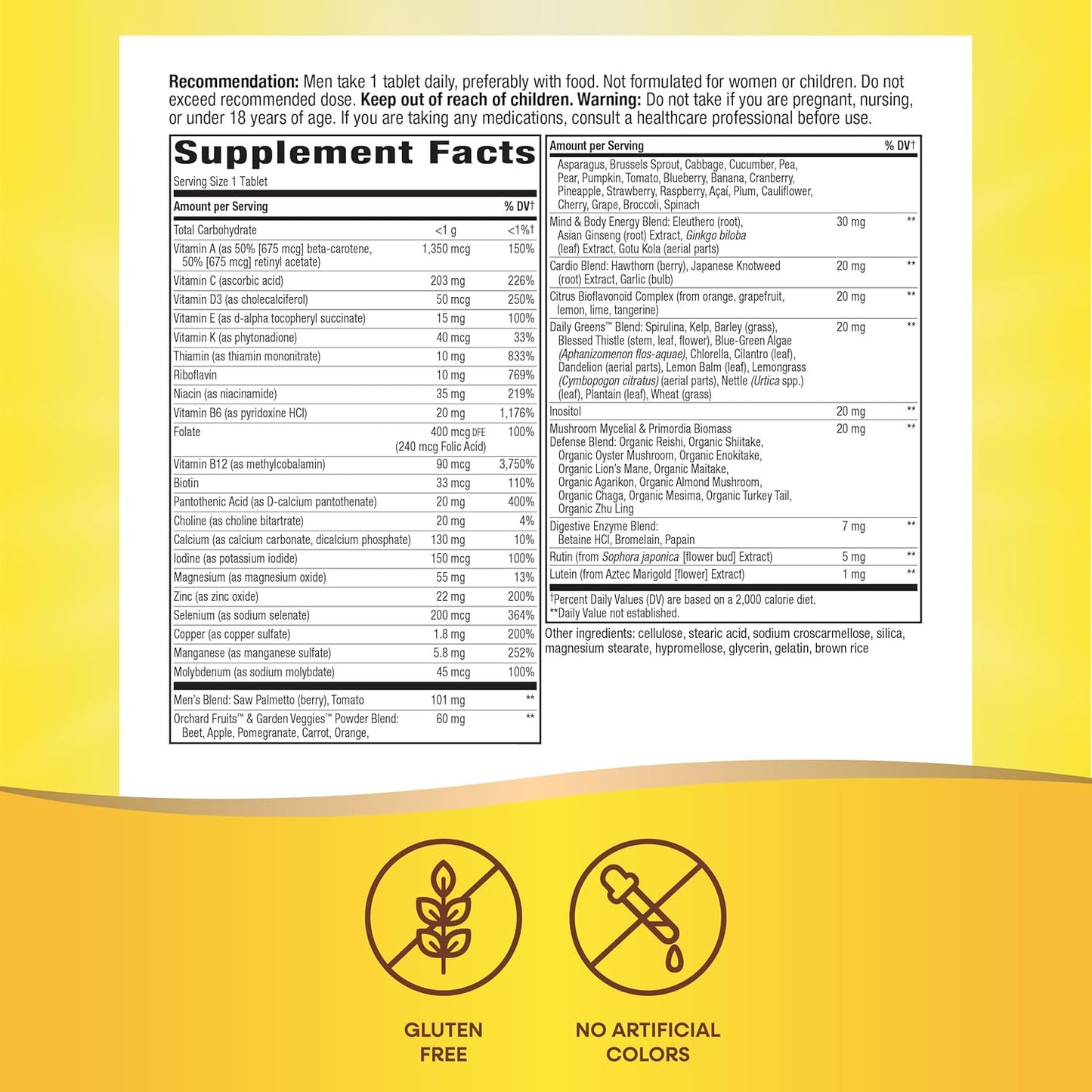 Nature's Way Multivitamínico para hombre