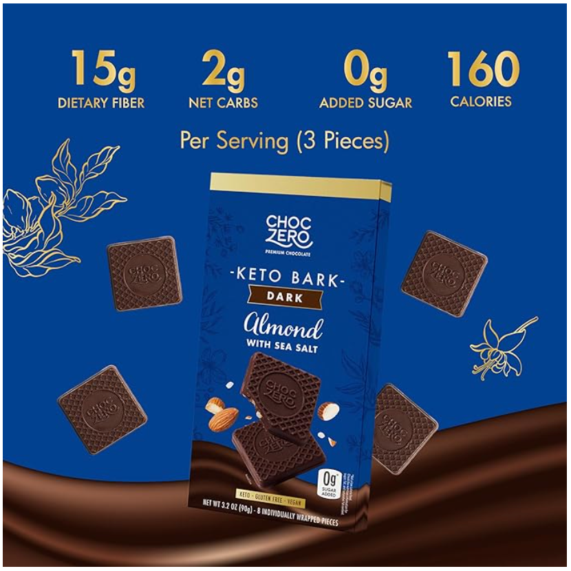 Chocolate con almendra y sal de mar ChocZero