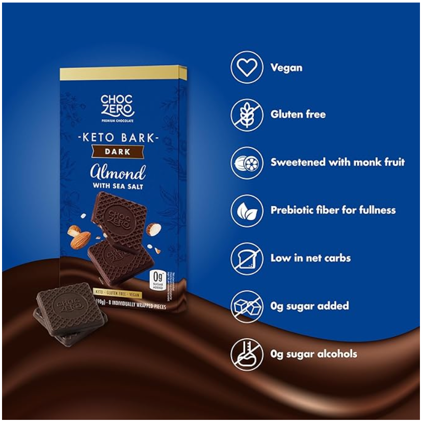 Chocolate con almendra y sal de mar ChocZero