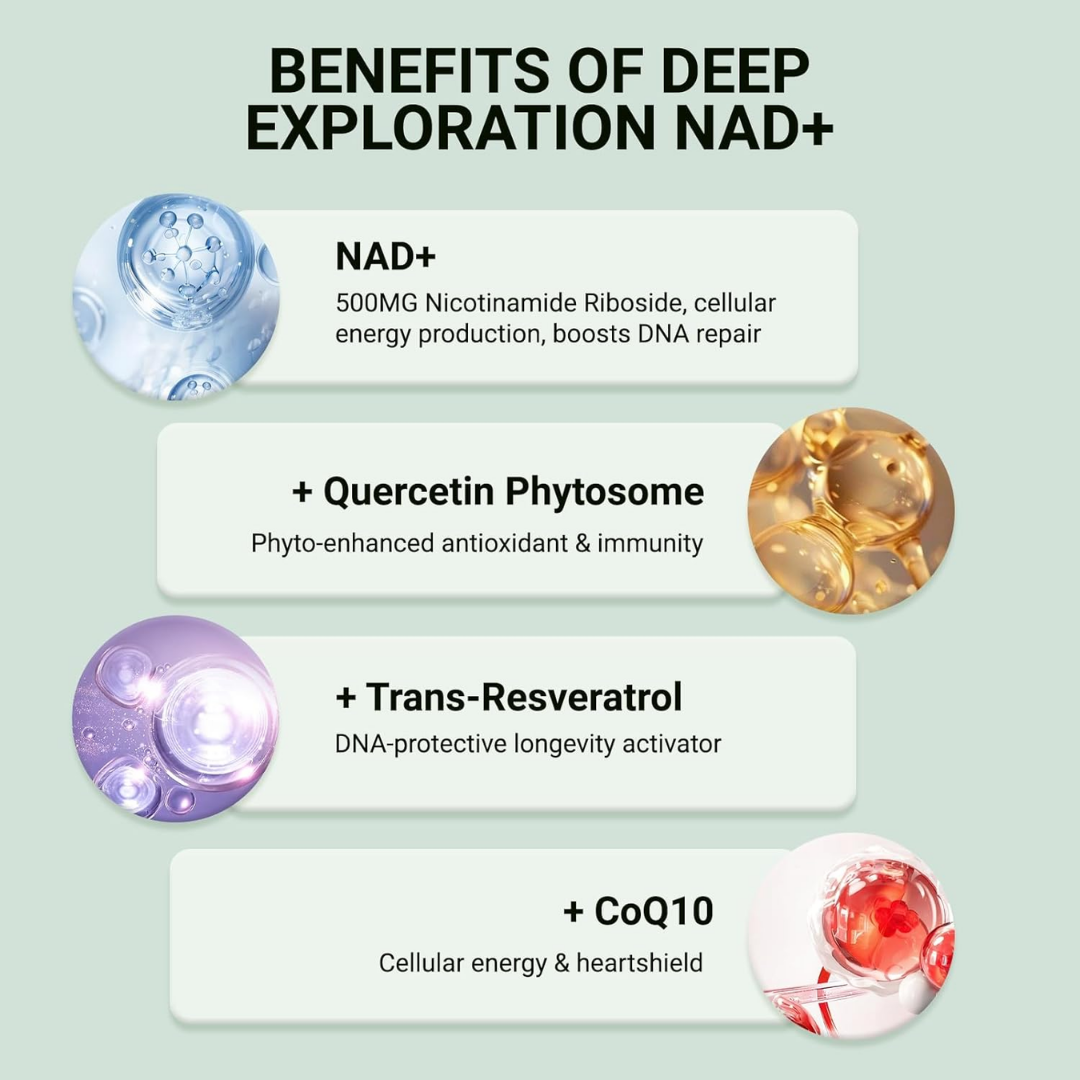 Suplemento NAD+ resveratrol 1500 mg