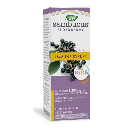 Nature's Way Sambucus - Jarabe inmunológico de saúco para niños con equinácea y propóleos, apoyo inmunológico