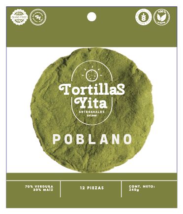 Tortilla gluten free de chile poblano