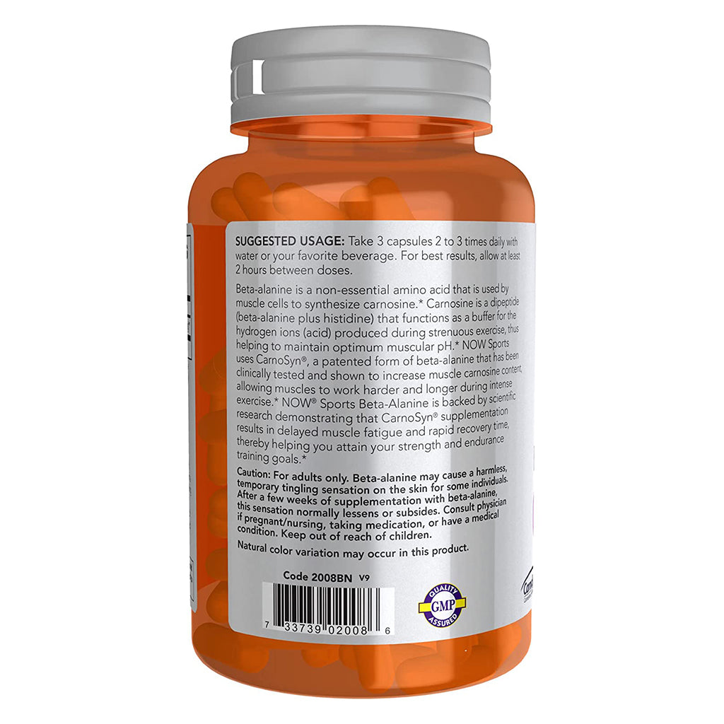 Beta-Alanina 750 mg en Cápsulas NOW Sports Nutrition