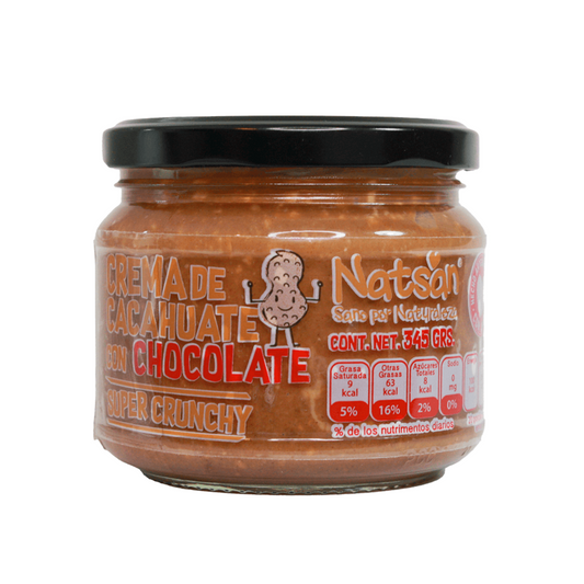 Crema de Cacahuate Natsan Super Crunchy Chocolate