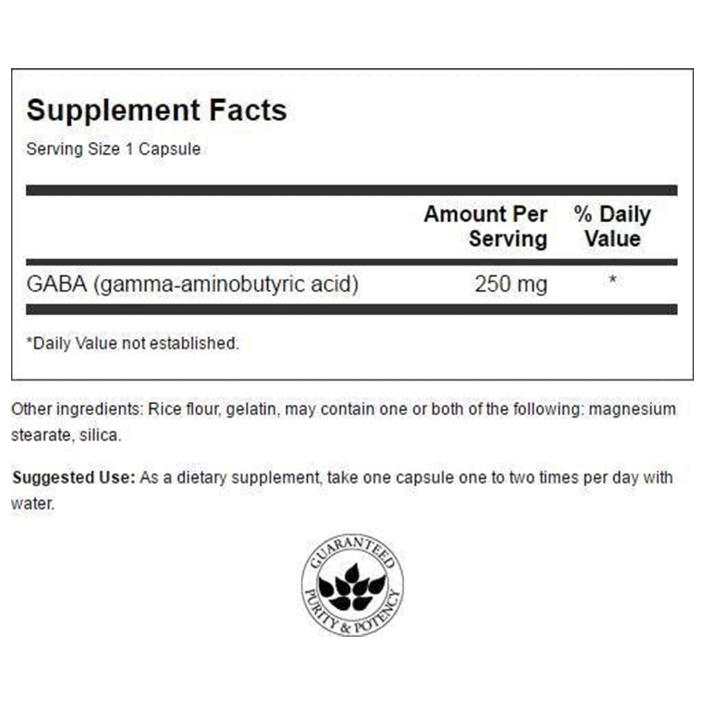 Ácido Gamma Amino Butírico (GABA) en Cápsulas Swanson