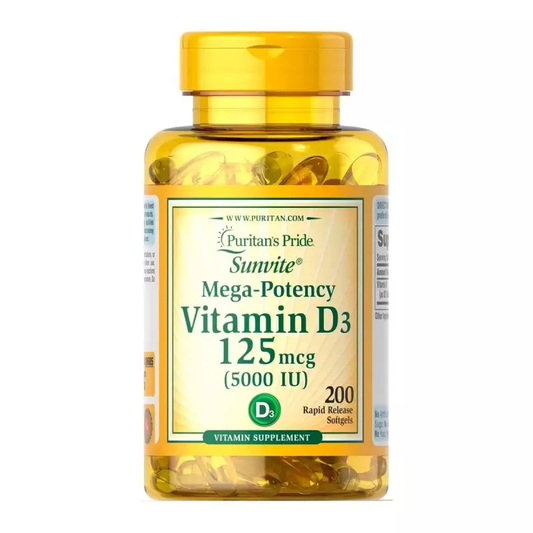 Vitamina D3 5,000 IU en Cápsulas Puritan’s Pride