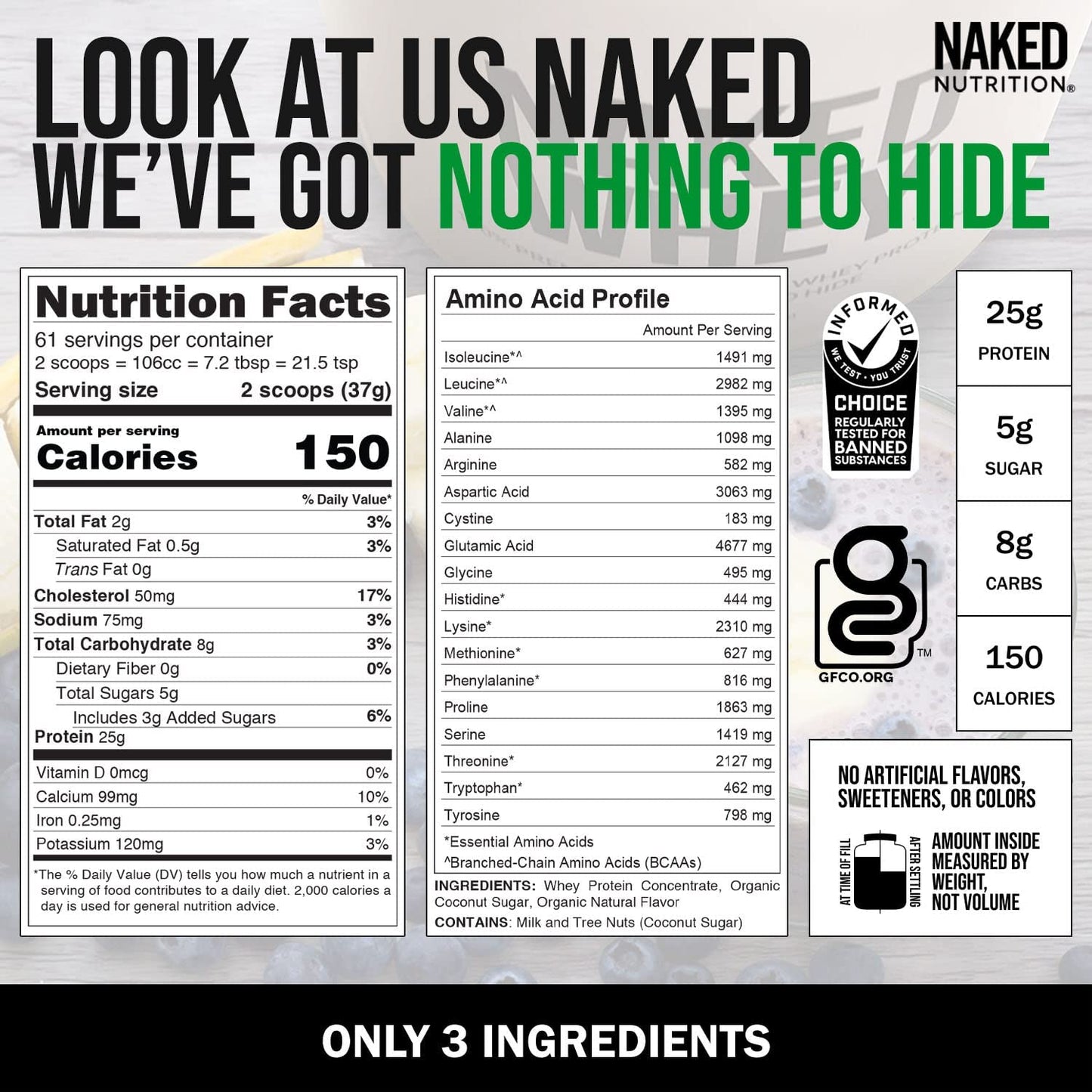 Proteína Animal en Polvo Desnaturalizada Sabor Vainilla Naked Whey